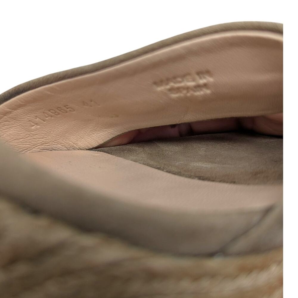 Gucci Horsebit Wedge Espadrille Platform Sandal Neutral Suede Raffia 41 | 10.5 - Picture 9 of 13
